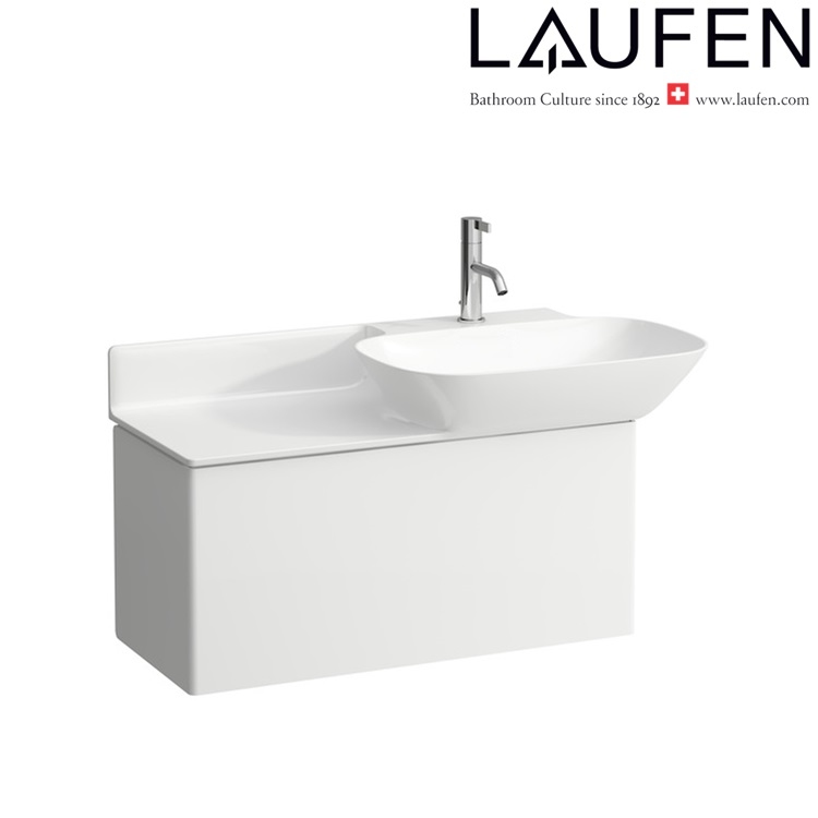 Laufen "Ino" 8.1330.1.000.111.1 + 4.2540.1.030.170.1 + 4.9541.1.030.170.1 + 8.9424.0.000.000.1 Washbasin *SaphirKeramik* with Vanity Unit with 1 Tap Hole, with siphon