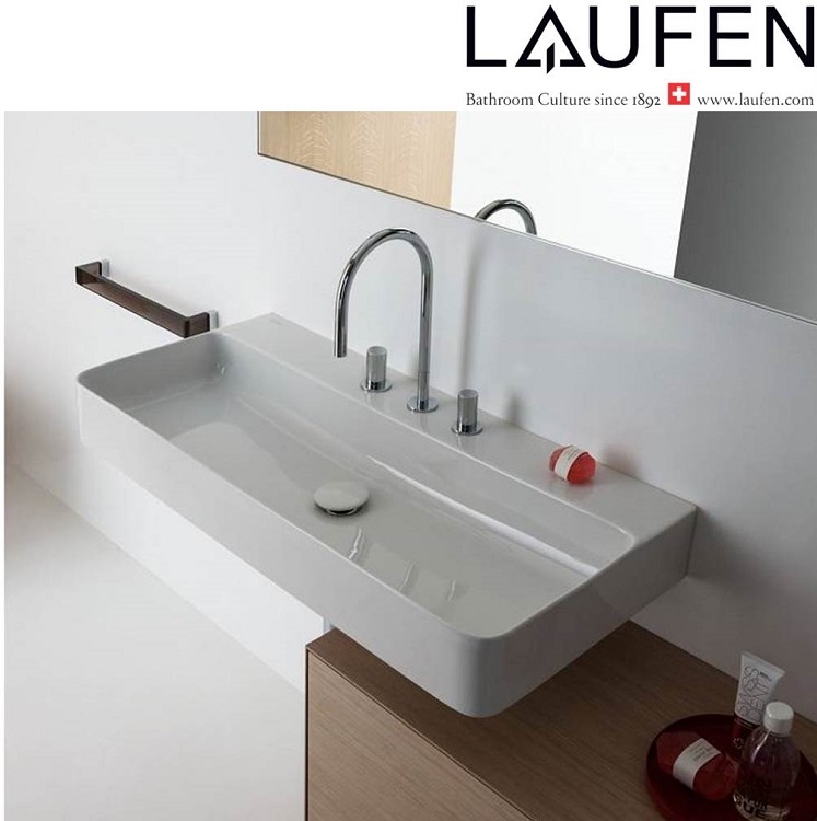 Laufen "Val" 8.1028.7.000.108.1 Wall Hung or Countertop Washbasin (with Overflow & 3 Tap Hole) *SaphirKeramik*