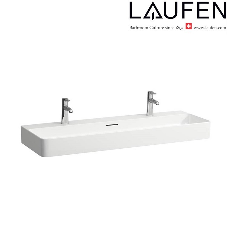 Laufen "Val" 8.1028.9.000.107.1 Wall Hung or Countertop Washbasin (with Overflow & 2 Tap Hole) *SaphirKeramik*