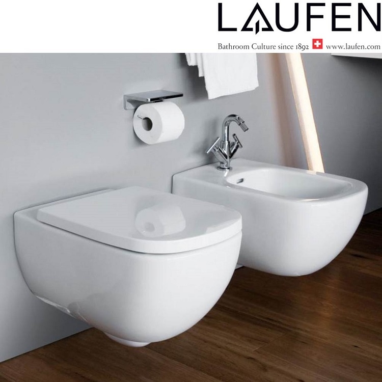 Laufen "Palomba" 8.2080.1.400.000.1 + 8.9180.2.000.000.1 Wallhung Toilet (LCC) w/ Soft Closing Cover