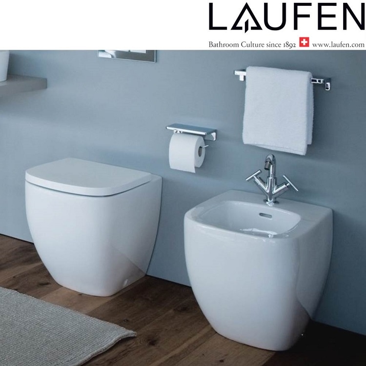 Laufen "Palomba" 8.2380.6.400.000.1 + 8.9180.2.000.000.1 Floorstanding Toilet (LCC) w/ Soft Closing Cover