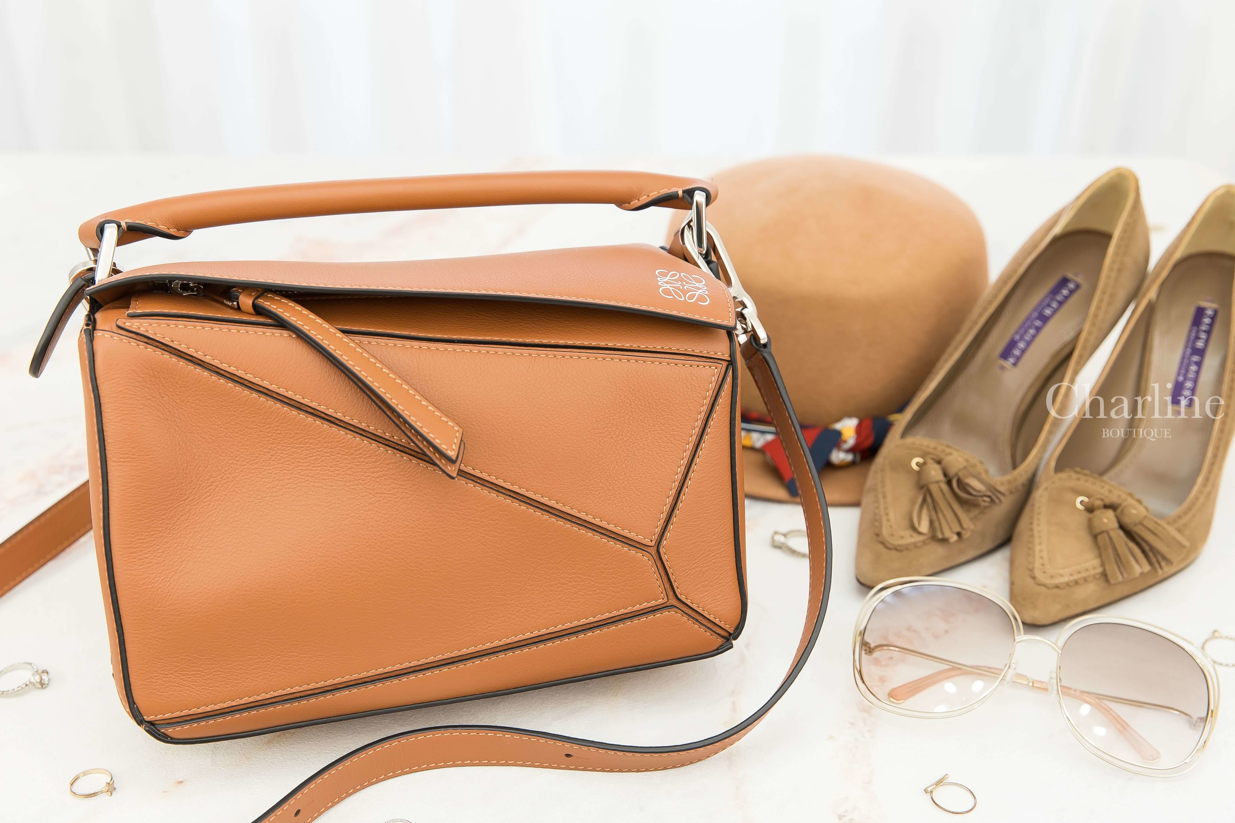 Loewe Puzzle Small Bag 棕褐色小型小牛皮手提肩背包