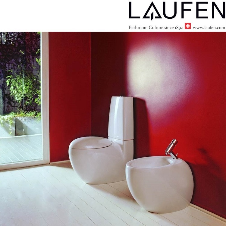 Laufen "Alessi One" 8.2697.1.400.980.1 + 8.2297.1.400.000.1 + 8.9297.1.000.000.1 Water Closet (LCC) w/ Soft Closing Cover (Back Inlet)