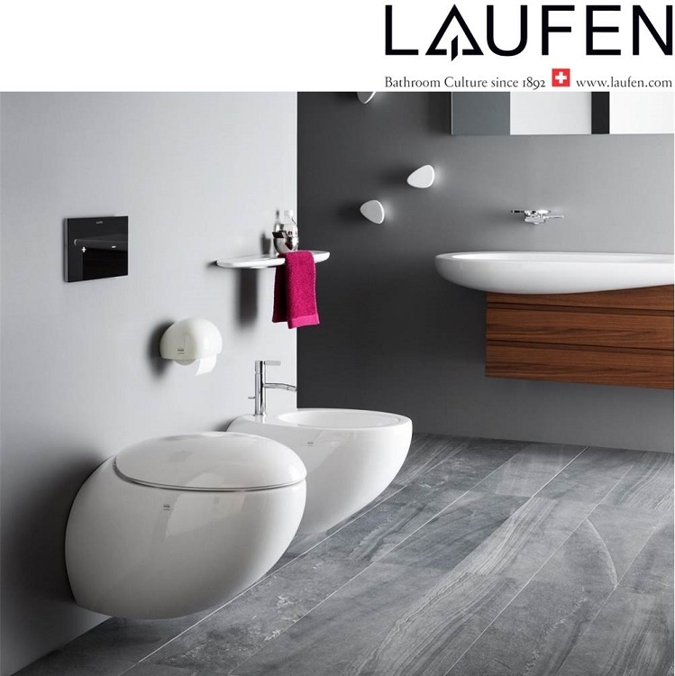 Laufen "Alessi One" 8.2097.6.400.000.1 + 8.9297.1.000.000.1 Wallhung Toilet (LCC) w/ Soft Closing Cover