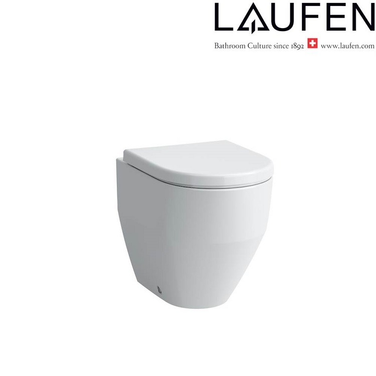 Laufen "Pro" 8.2295.6.000.000.1 + 8.9395.9.000.000.1 Rimless Floorstanding Toilet w/ Soft Closing Cover - Wels