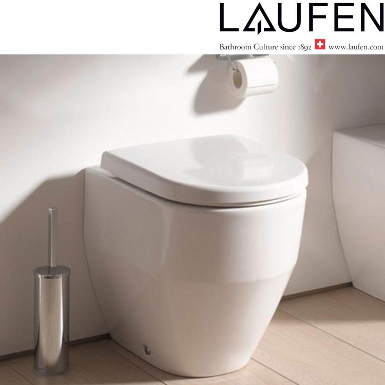 Laufen "Pro" 8.2295.6.000.000.1 + 8.9395.9.000.000.1 Rimless Floorstanding Toilet w/ Soft Closing Cover - Wels
