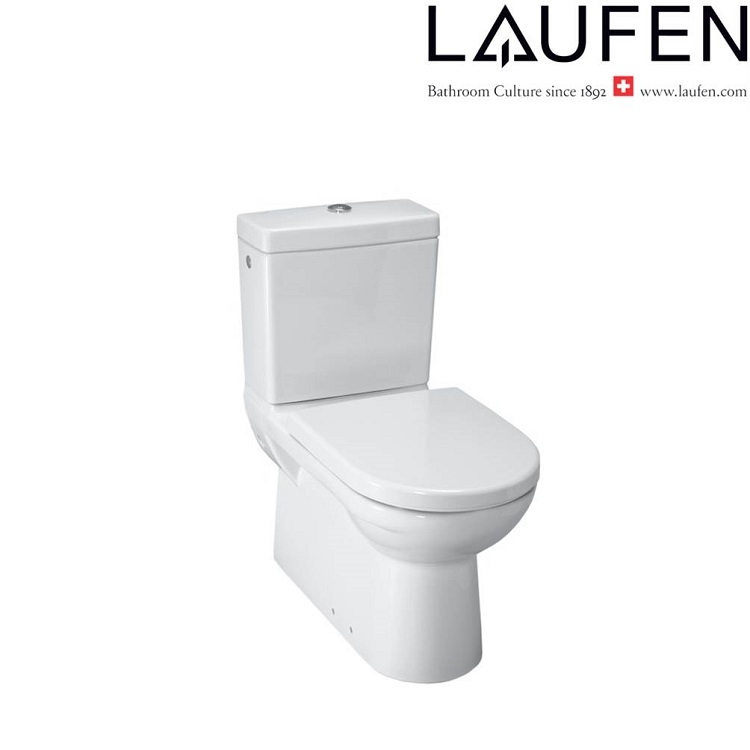 Laufen "Pro B" 8.2495.8.000.231.1 + 8.2695.3.000.873.1 + 8.9496.4.000.000.1 Water Closet w/ Soft Closing Cover (Botton Left inlet)