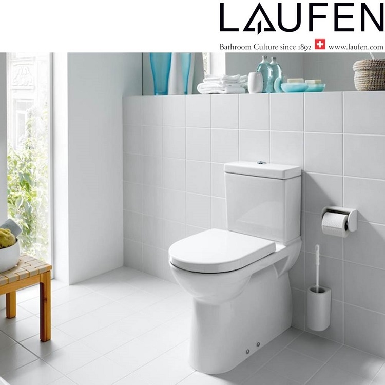 Laufen "Pro B" 8.2495.8.000.231.1 + 8.2695.3.000.873.1 + 8.9496.4.000.000.1 Water Closet w/ Soft Closing Cover (Botton Left inlet)