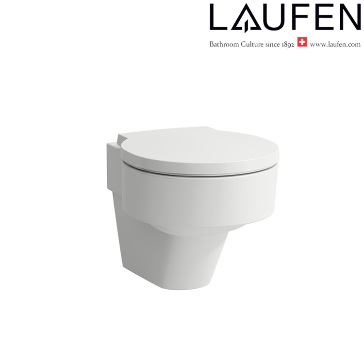 Laufen "Val" 8.2028.1.000.000.1 + 8.9428.1.000.000.1 Rimless Wallhung Toilet w/ Soft Closing Cover