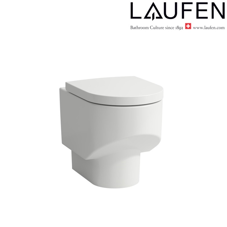 Laufen "Sonar" 8.2334.1.000.000.1 + 8.9334.1.000.000.1 Rimless Floorstanding Toilet w/ Soft Closing Cover