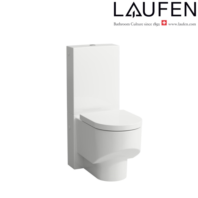 Laufen "Sonar" 8.2966.3.000.883.1 + 8.2334.1.000.000.1 + 8.9334.1.000.000.1 Floorstanding Cistern & toilet bowl w/ Soft Closing Cover