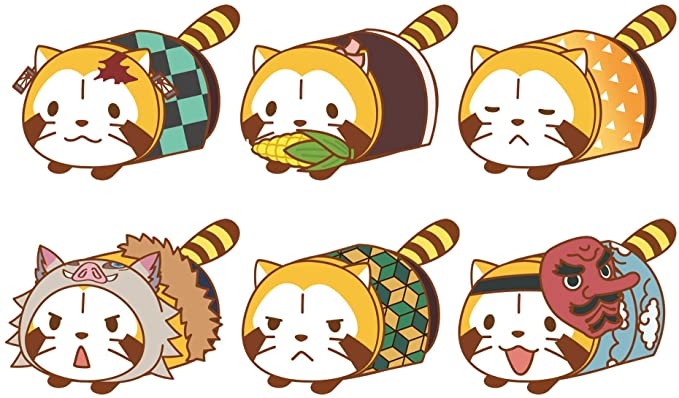 Chu-gai 盒玩 鬼滅之刃X小浣熊 角色趴姿玩偶 (隨機出貨)