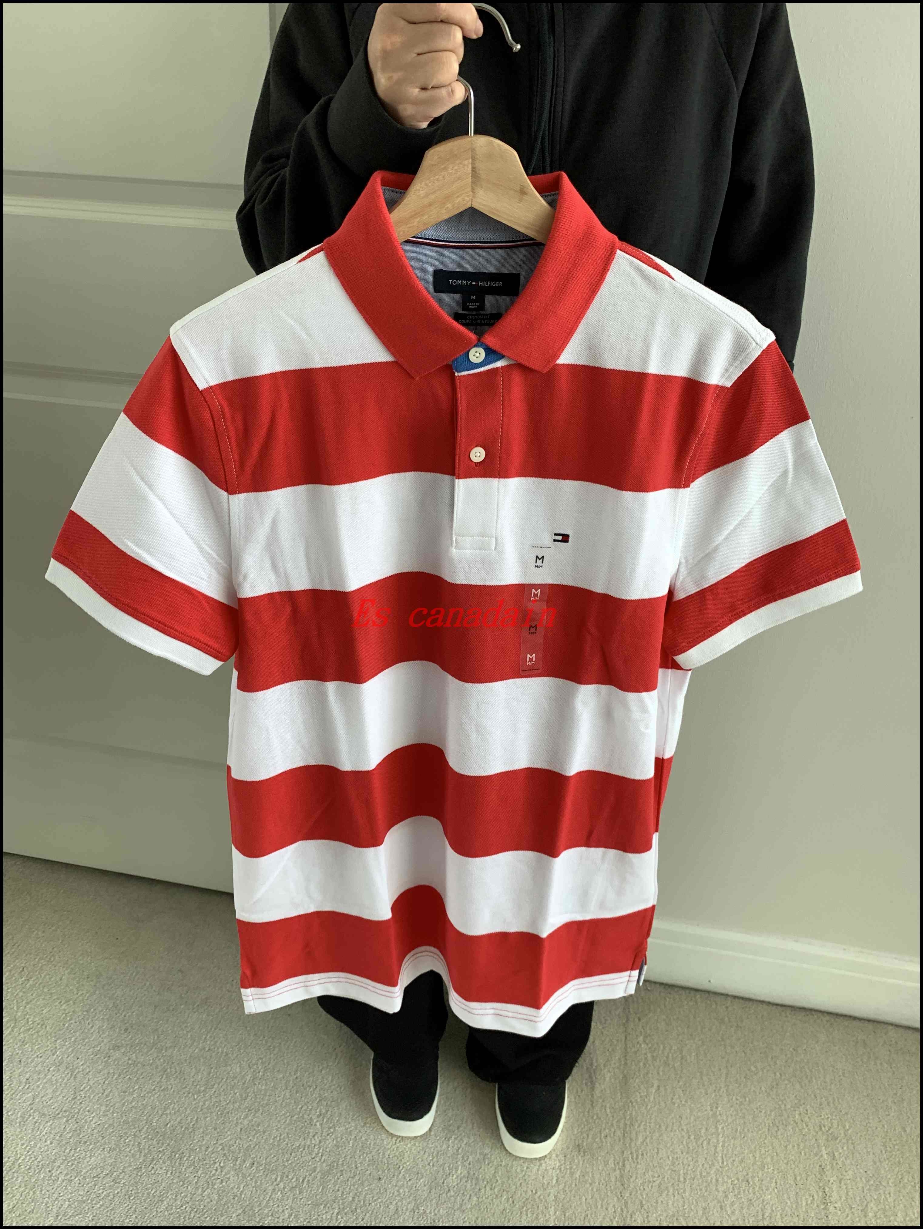 TOMMY 男大人 橫條紋 網眼 小LOGO POLO衫