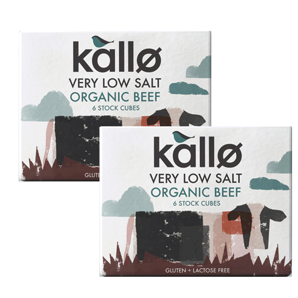 Kallo 有機極低鹽牛肉湯粒 x 2 盒 (6粒) (70401)