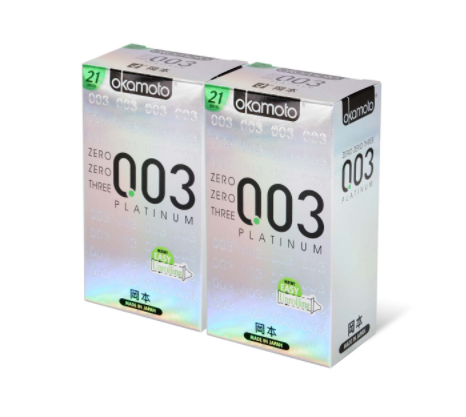 〔日本原裝進口〕OKAMOTO 岡本 《0.03 白金超薄》優惠套裝 (42 片) [為你節省 HKD 52.8]
