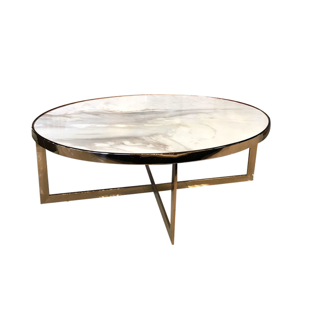 爵士白︱天然石橢圓茶几