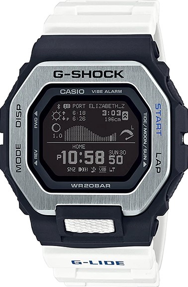 萬年鐘錶 - G-SHOCK  G-LIDE 系列 大白潮汐衝浪電子錶  GBX-100-7  錶徑 : 46MM