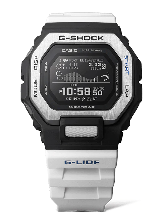 萬年鐘錶 - G-SHOCK  G-LIDE 系列 大白潮汐衝浪電子錶  GBX-100-7  錶徑 : 46MM