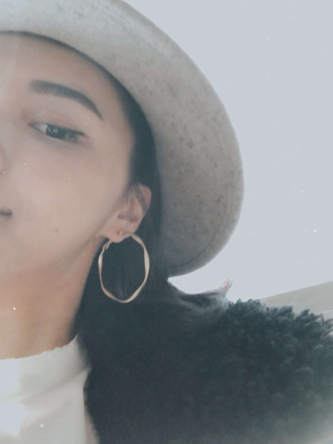 渡真金造型大波浪耳環