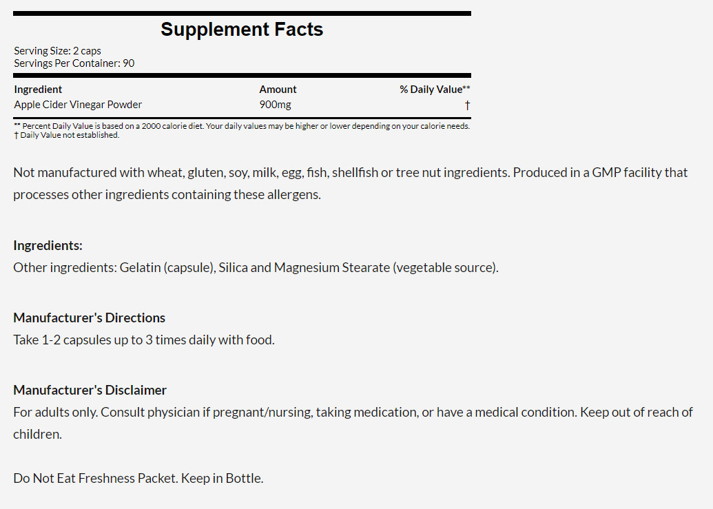 [預購] Now 蘋果醋 450mg 180粒 Apple cider vinegar