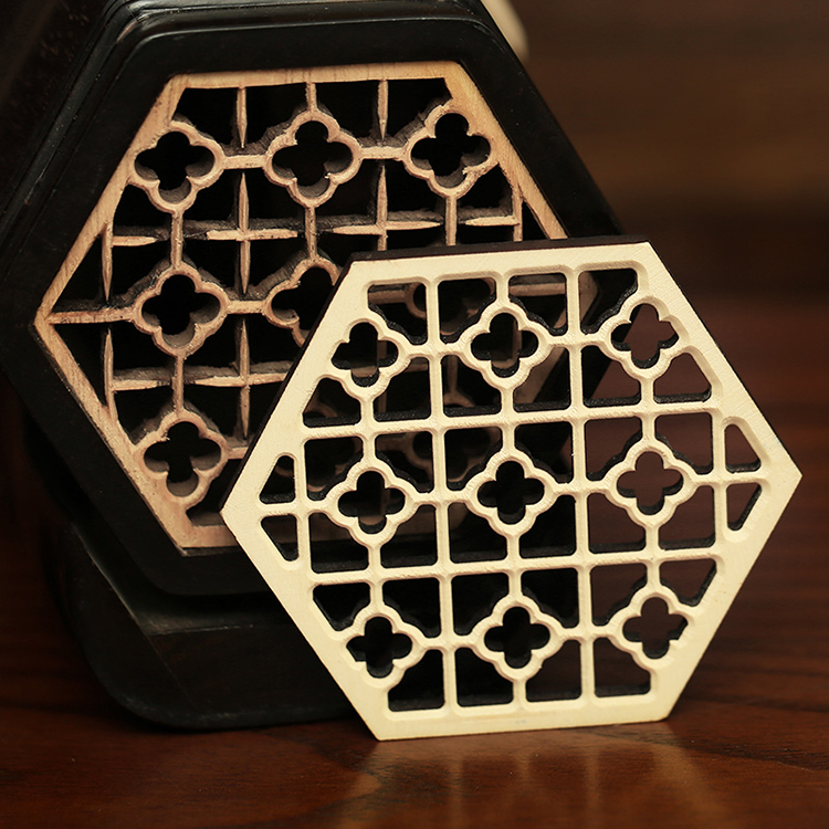 桐木浮雕 二胡音窗 木質二胡花窗 南方六角二胡專業窗花 音窗 二胡配件 34-G203