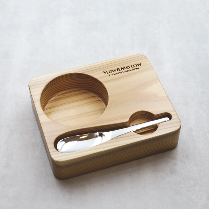 Slow&Mellow 銅製冰淇淋匙與木製托盤組