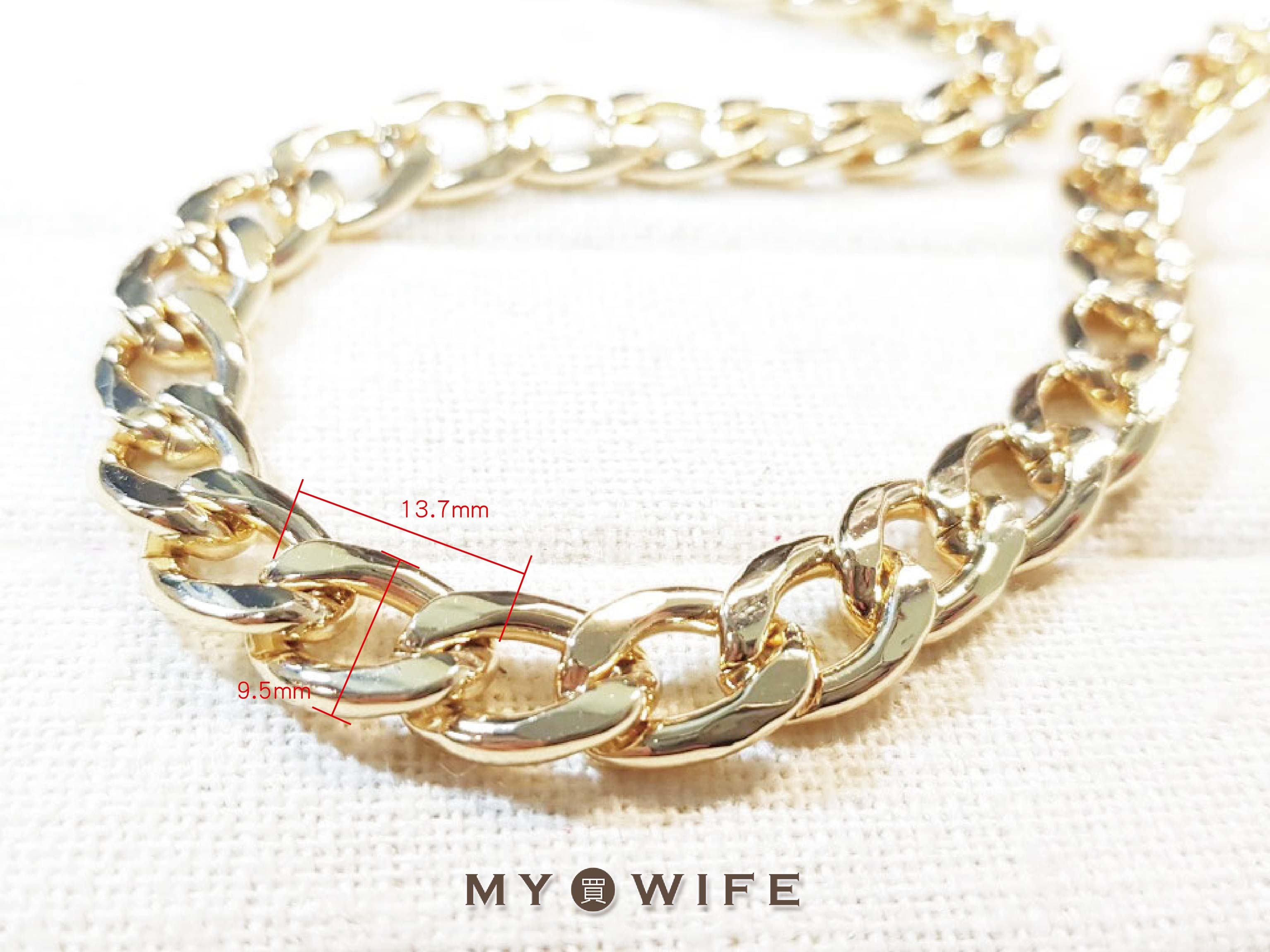 13.7x9.5mm金屬鍊條#8_4色【SL-YF13#NK】