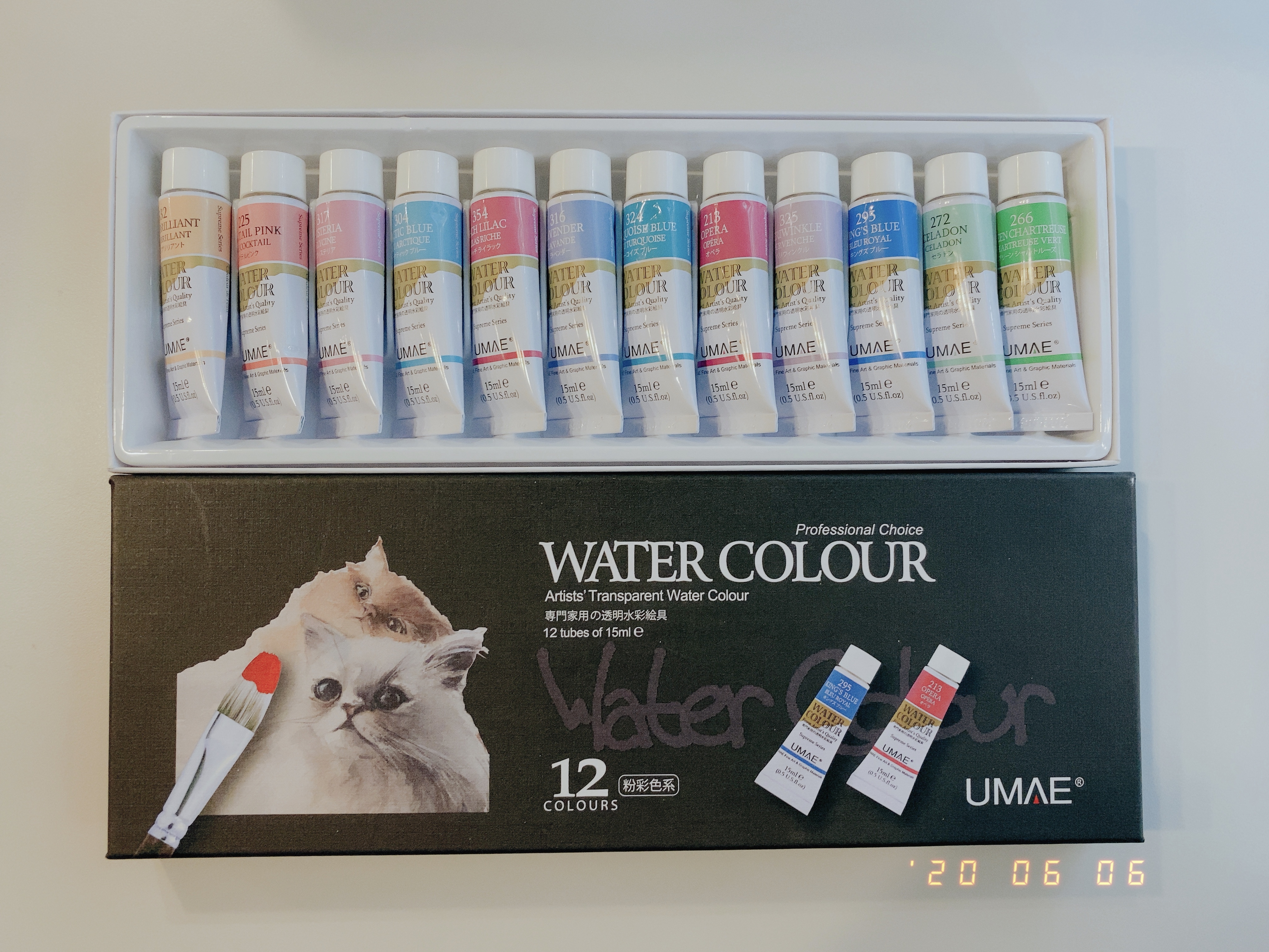 奧馬UMAE透明水彩 粉色12色