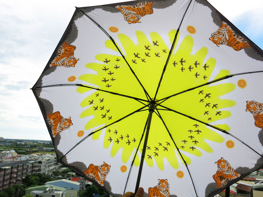 豔陽柑橘虎晴雨三折傘