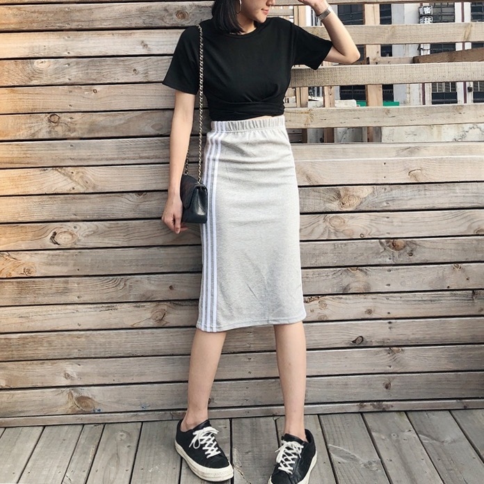 正韓-三線開衩包裙*2色