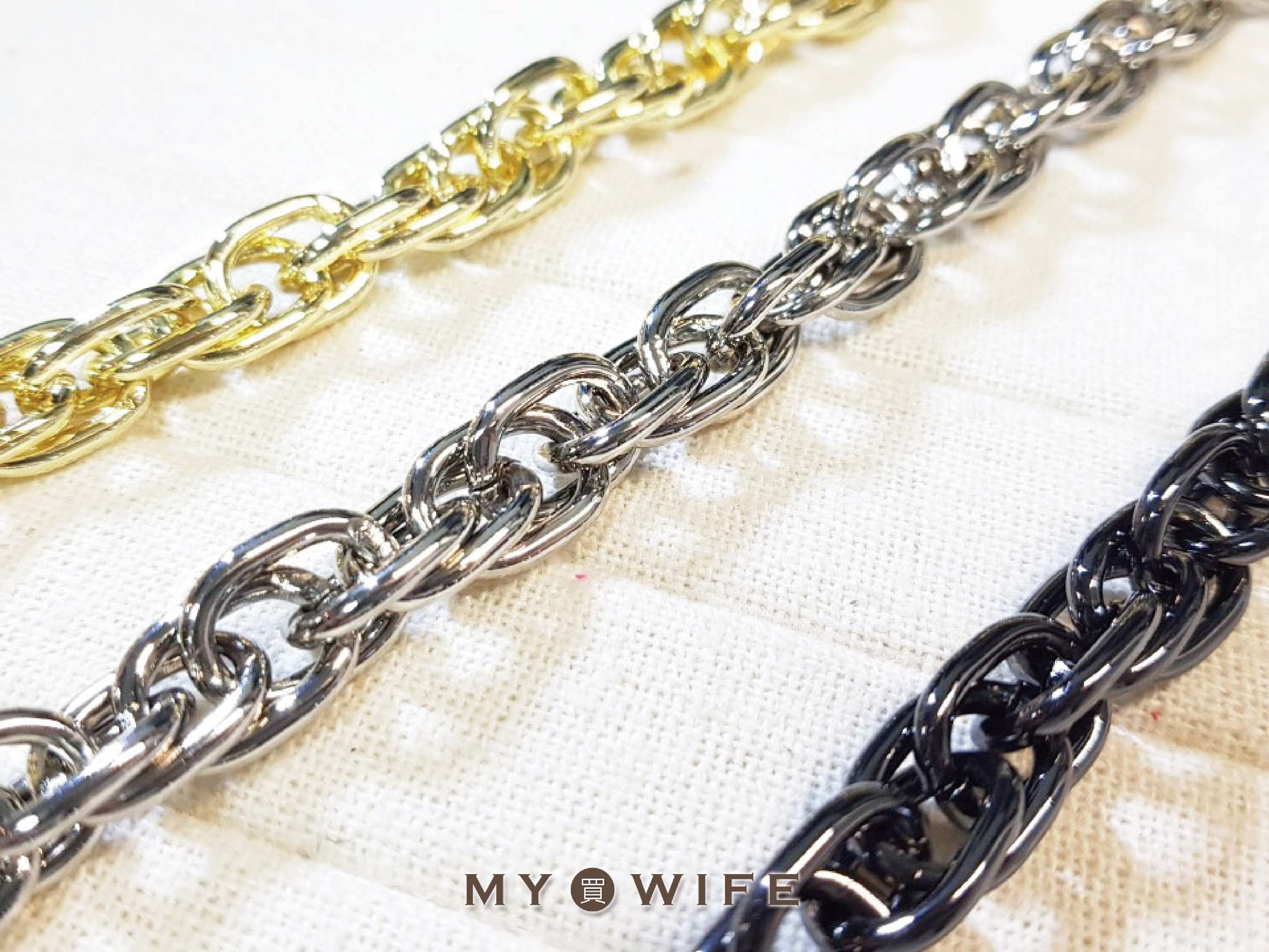 11x16mmO字雙織金屬鍊條#7_3色【SL-YF13 # 2.3LOD2】