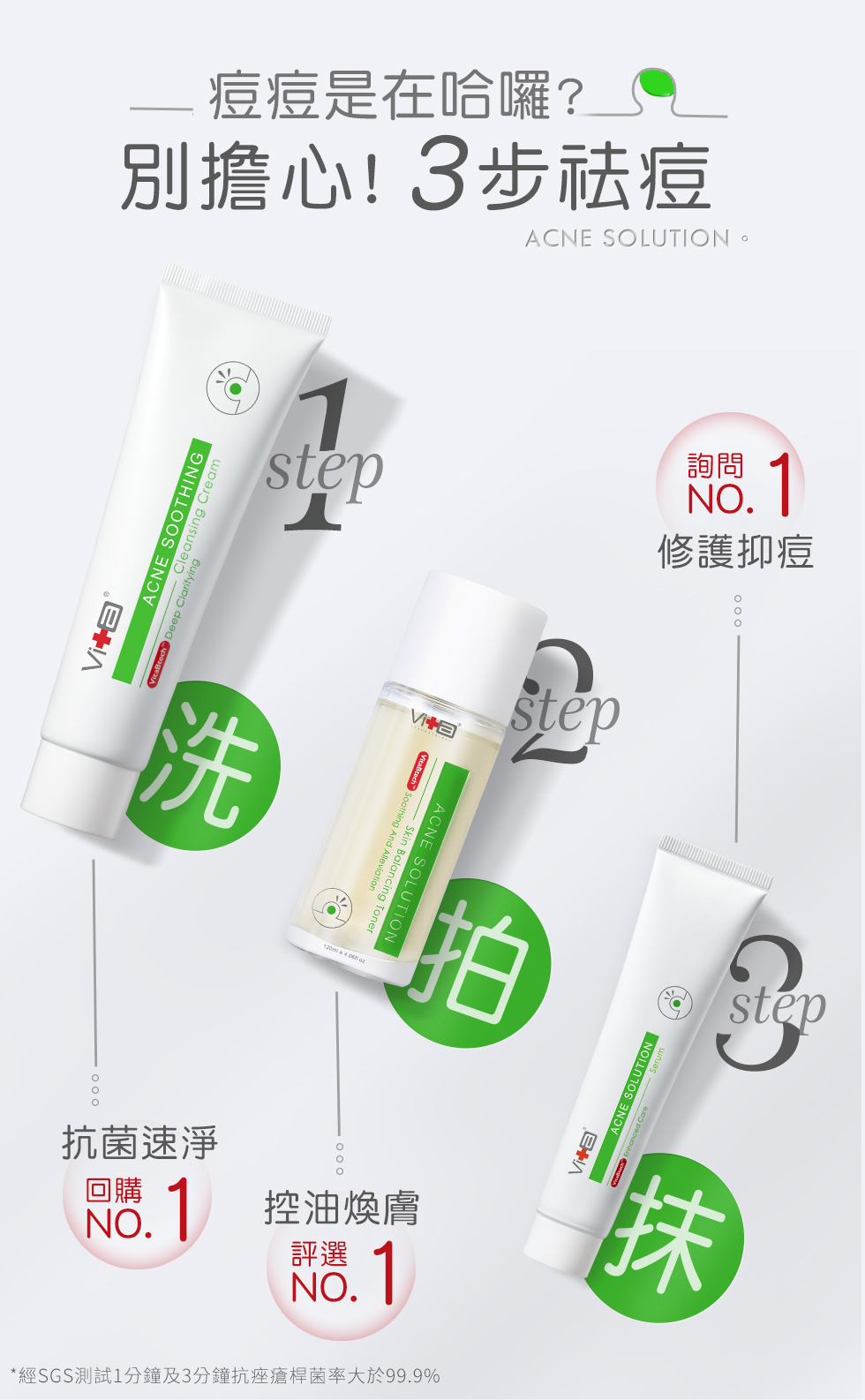 完勝油感肌 抗痘三步驟