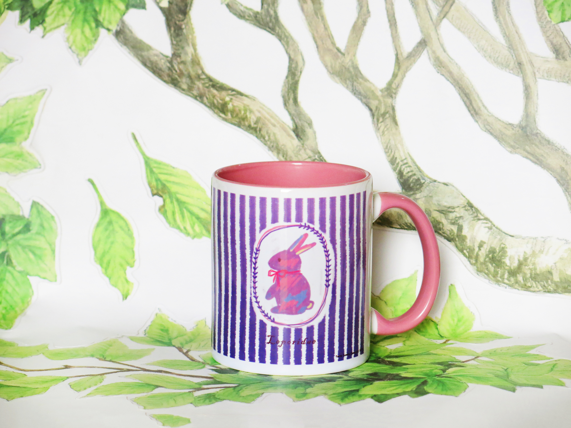紫彩兔粉紅馬克杯