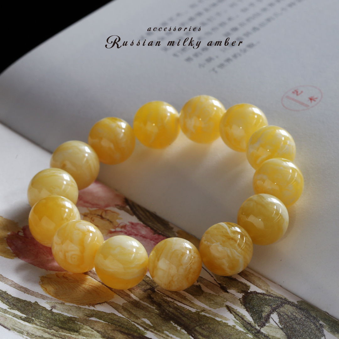 精品妖孽級｜天然原礦俄料虎紋白花蜜蠟（15mm+）