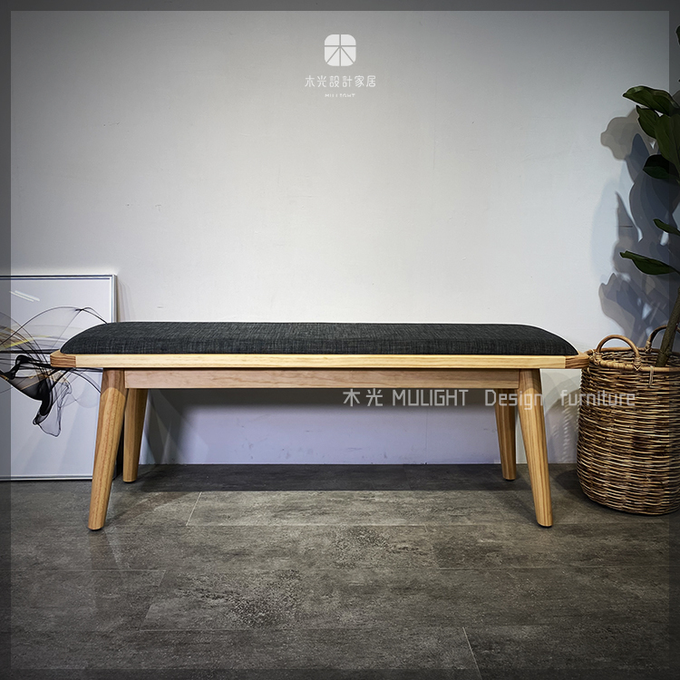 Finn北歐織布全實木長凳|可訂製