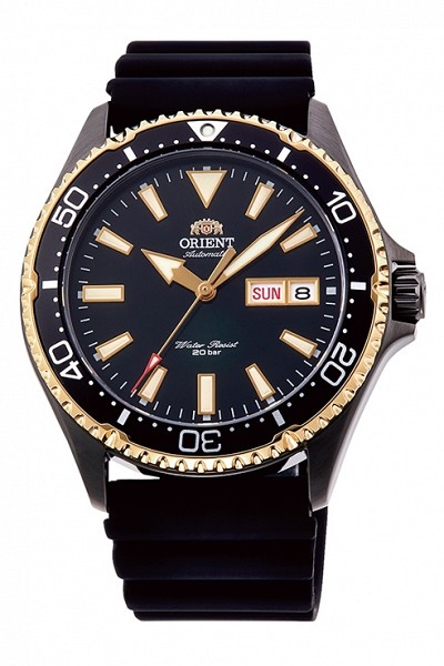 Mako III - Black Dial Gold Bezel Rubber Strap