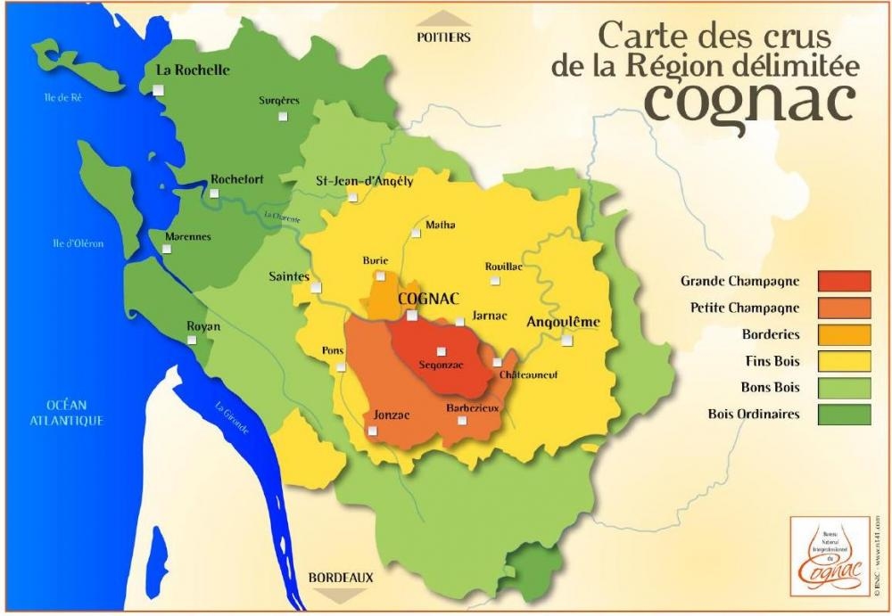 Cognac Region Map