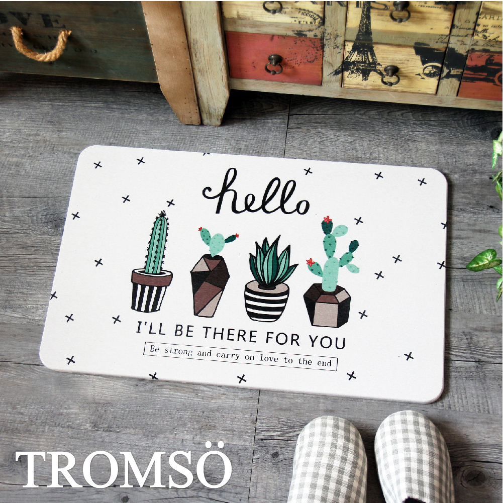 珪藻土厚實吸水地墊-哈囉仙人掌