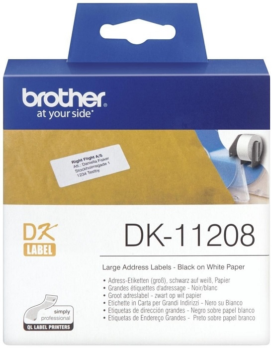 Brother DK-11208 Black On White Die-Cut Label Paper