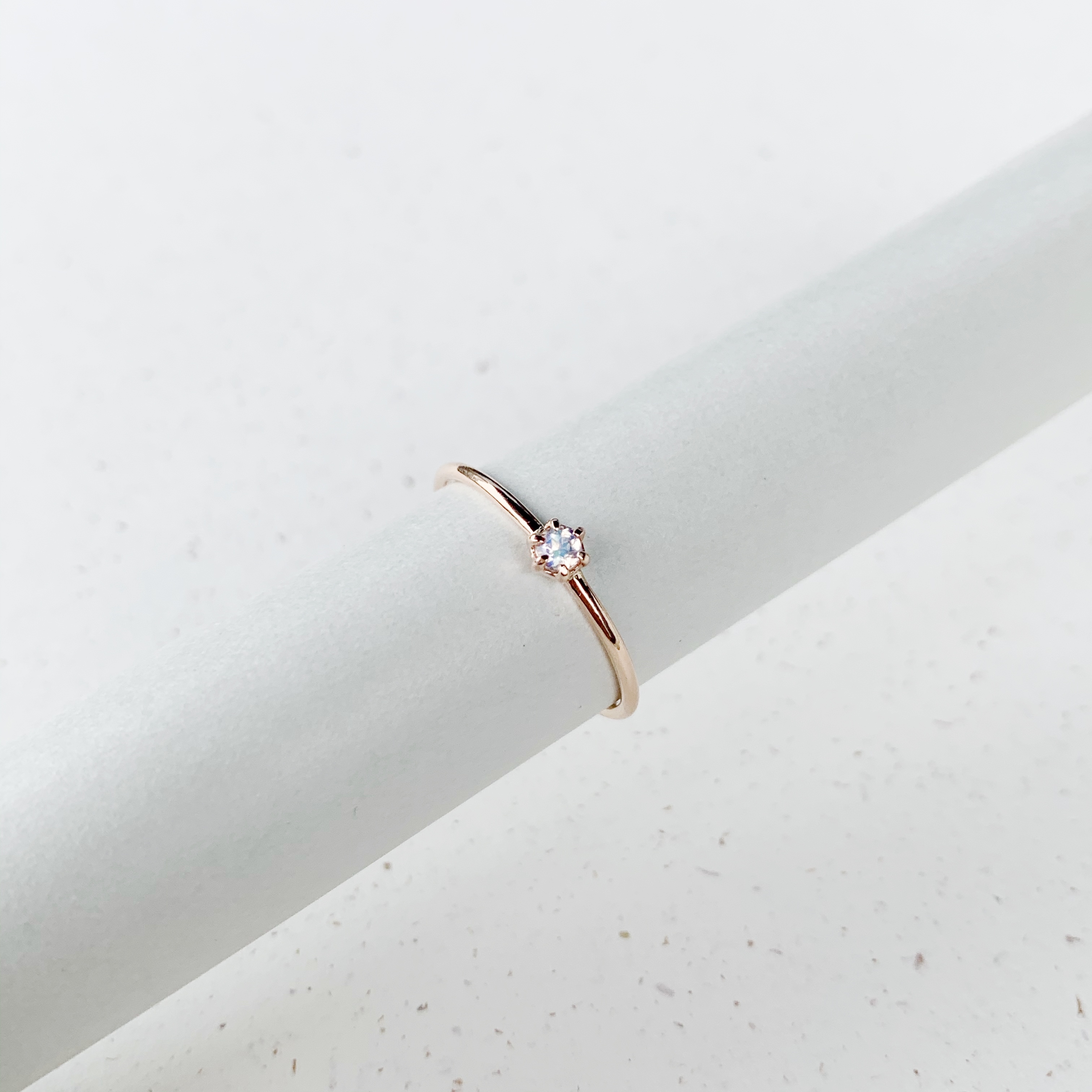 14K簡約小六爪月光石戒指