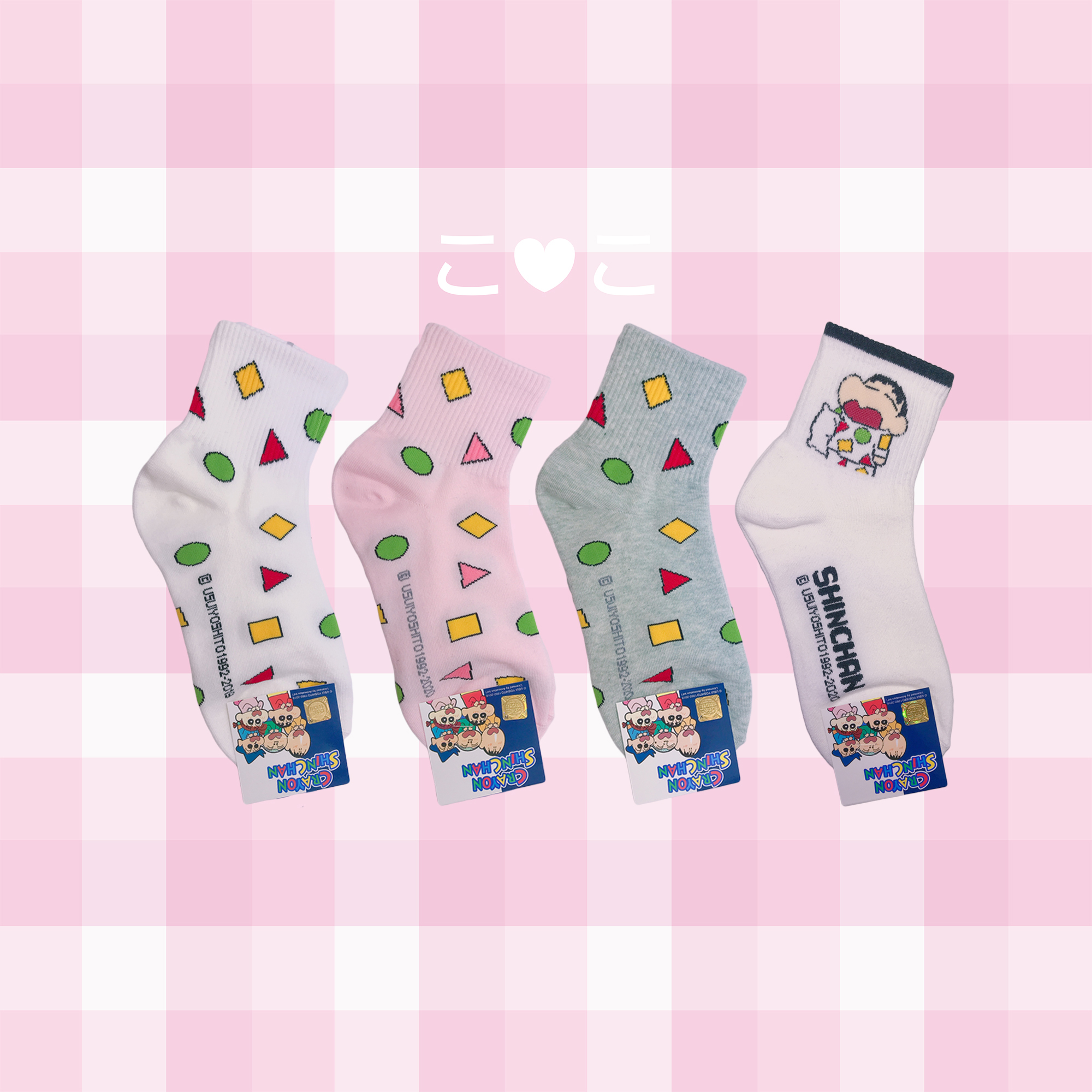 蠟筆小新睡衣幾何圖襪子