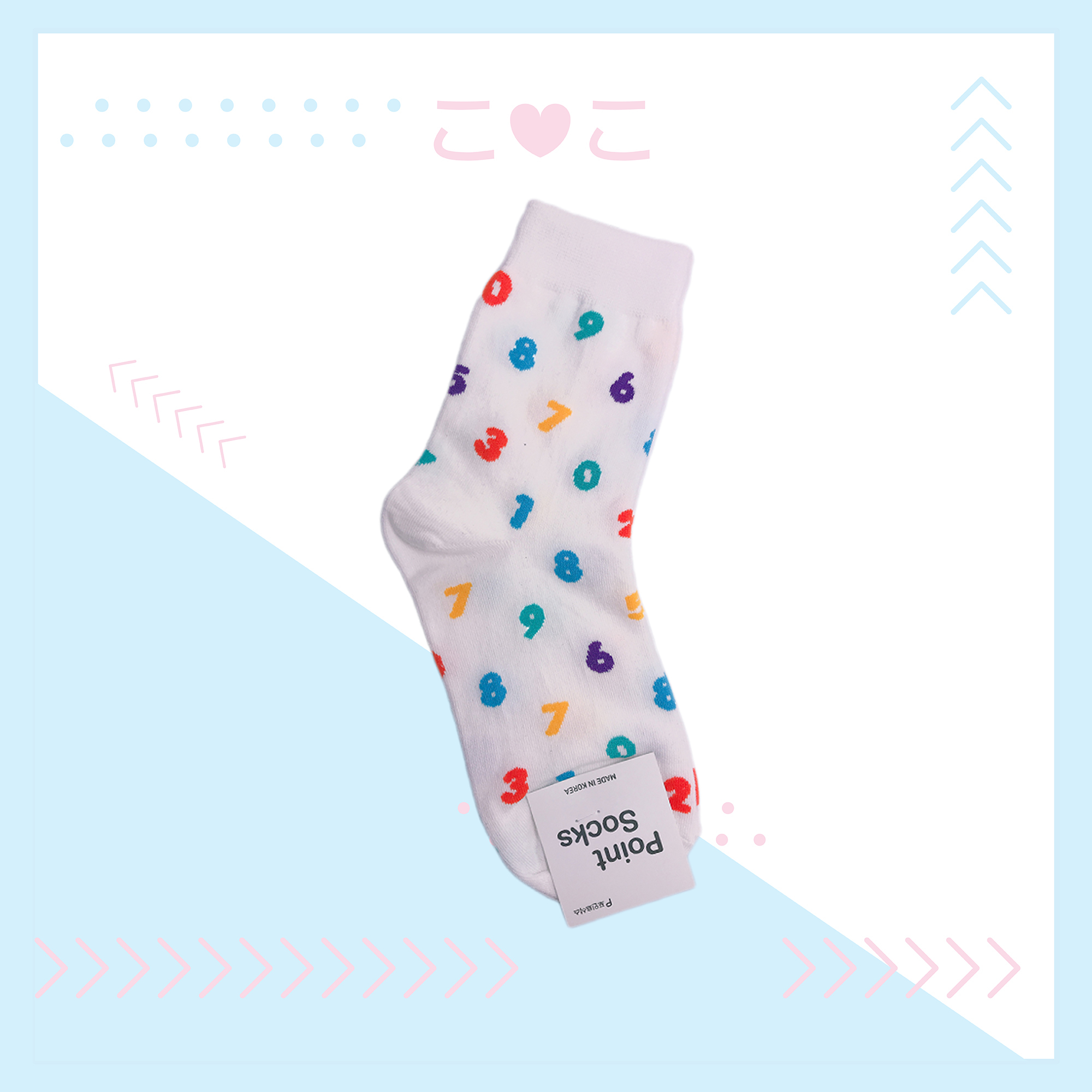 正韓數字造型滿版襪子