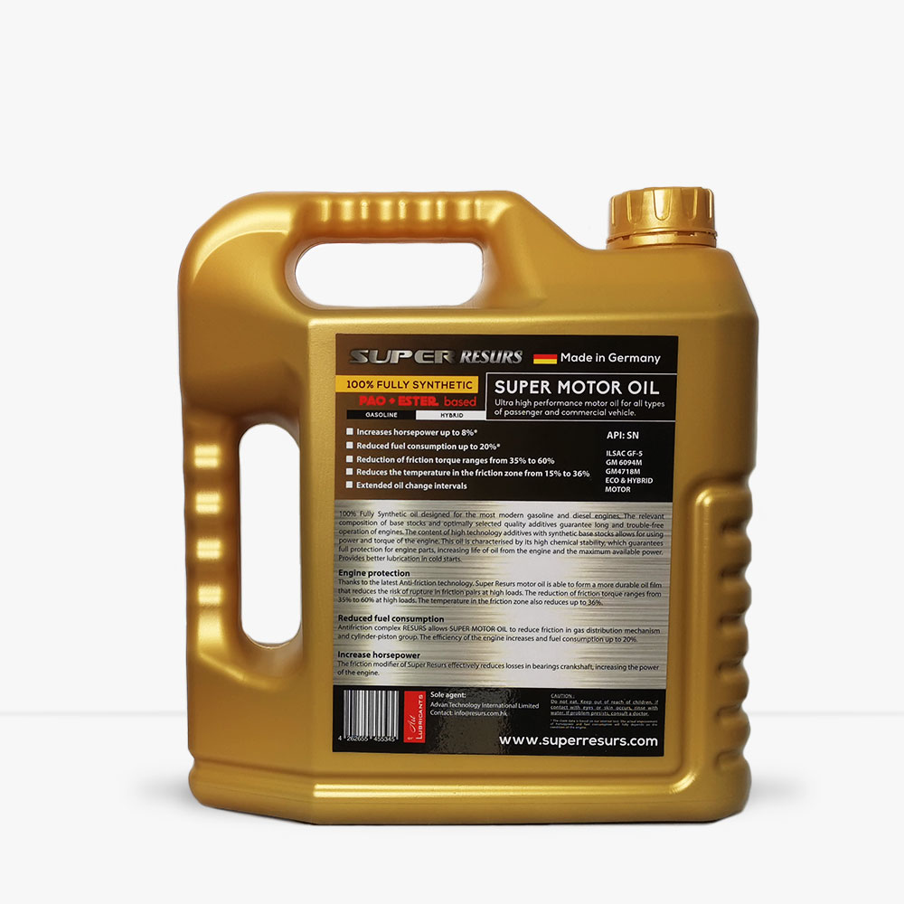 SUPERNANO ESTER Plus 0W20 Full Synthetic Motor Oil  | HTHS Ultra Performance | 4L