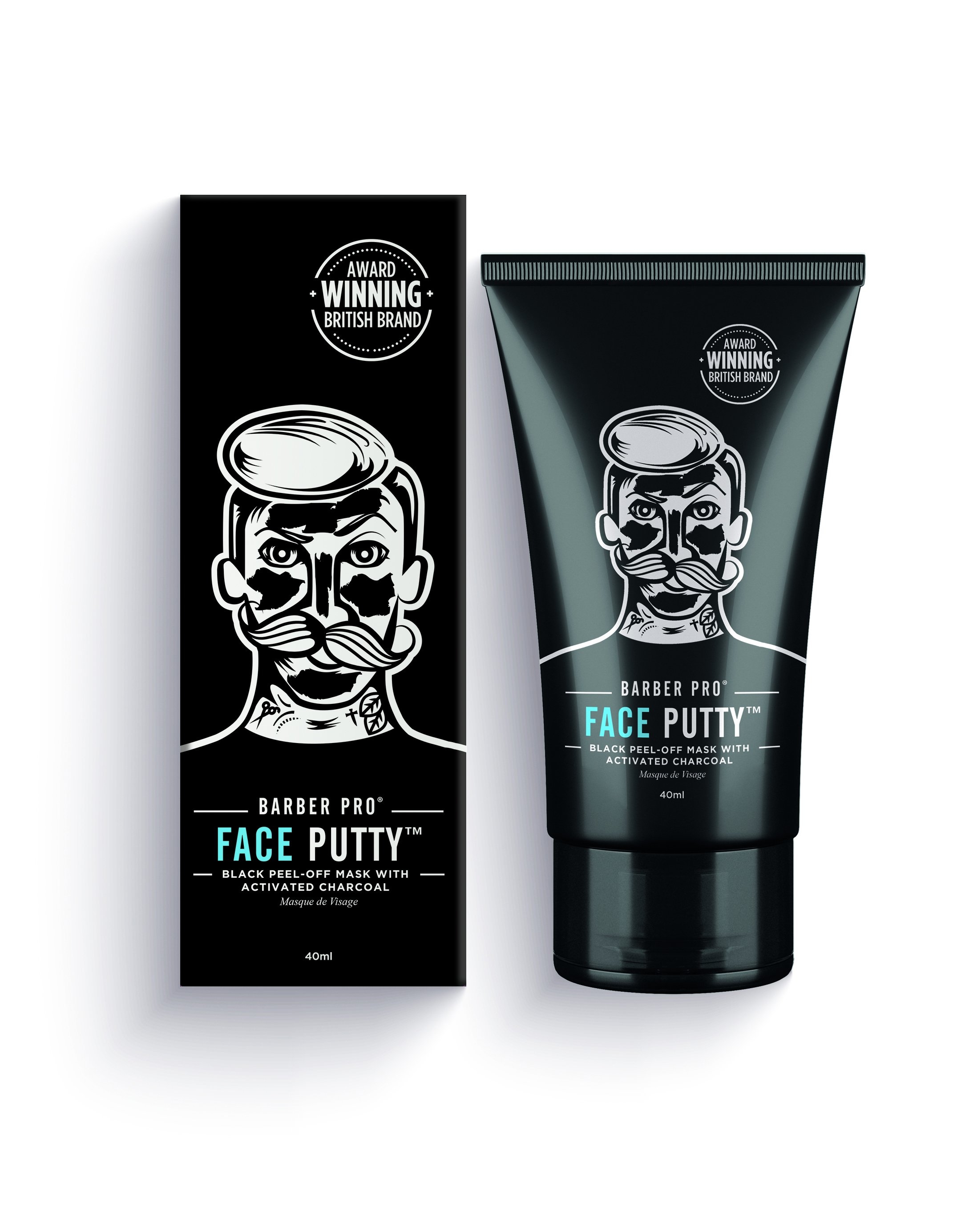 Barber Pro - FACE PUTTY Peel-Off Mask with Activated Charcoal 40ml