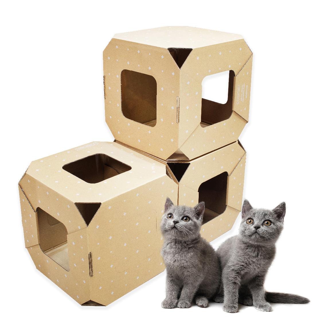 貓屋系 Meow Meow Stackable Cube Set 自由疊疊格 1格X3個 正方│自由組裝貓堡壘│香港品牌