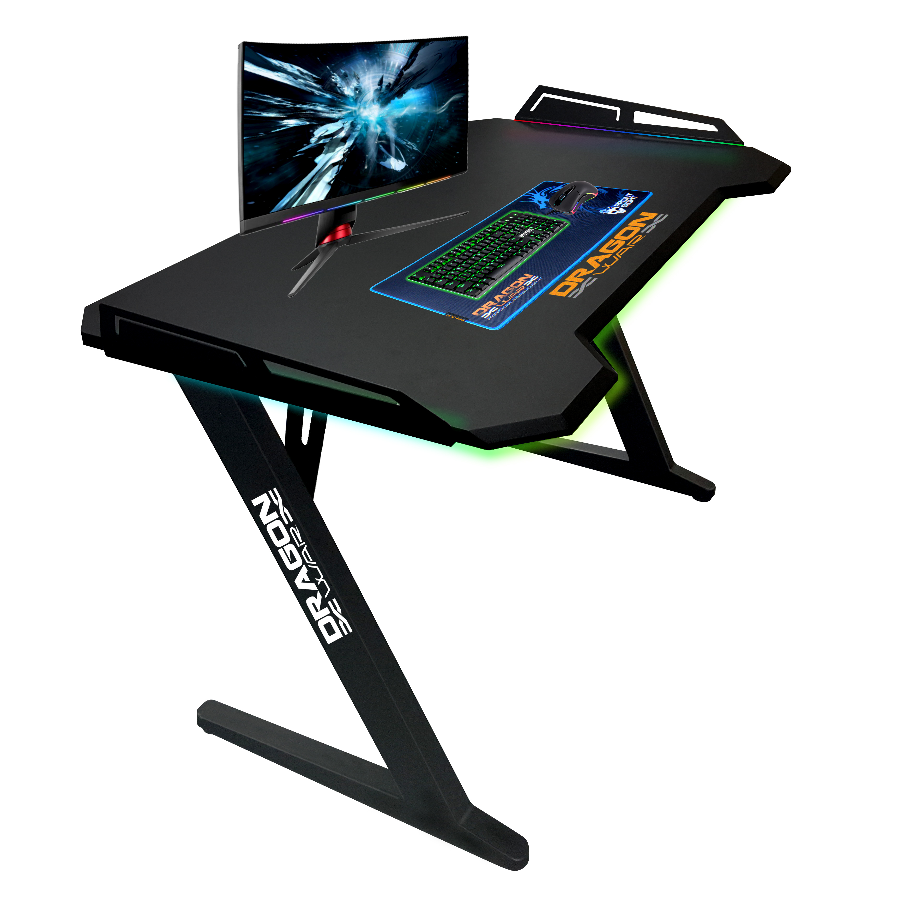 Dragon War - GT-006-V2 RGB燈效 電競枱 電腦桌 電腦檯 (送RGB滑鼠墊)