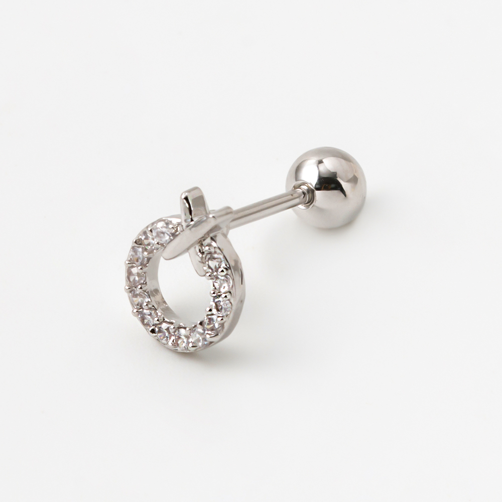 韓式 鋼飾 鋯石 耳環