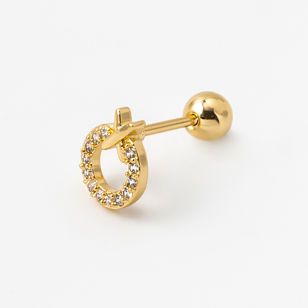 韓式 鋼飾 鋯石 耳環