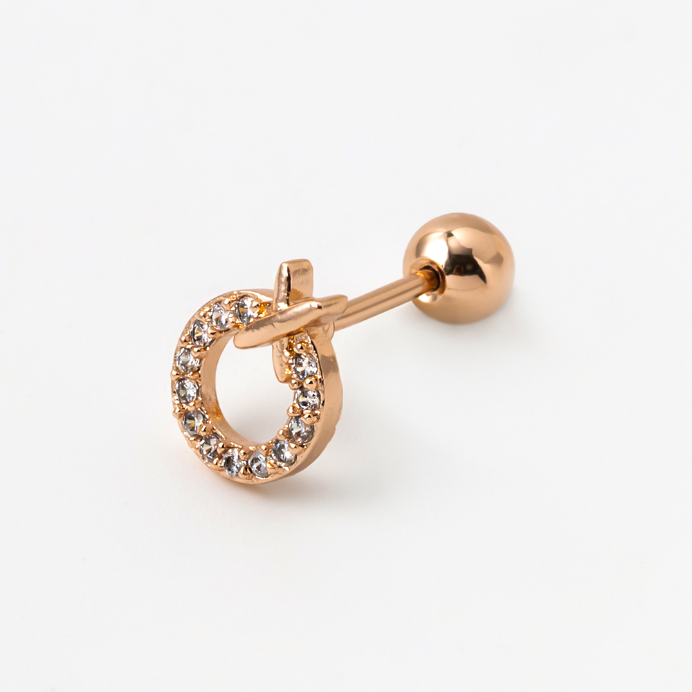 韓式 鋼飾 鋯石 耳環