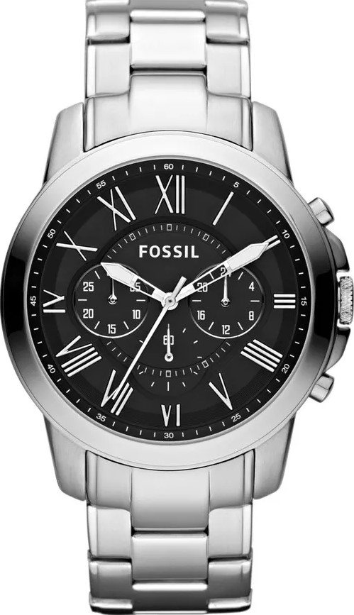 萬年鐘錶 - Fossil     羅馬三眼計時不鏽鋼男錶  FS4736IE  錶徑37MM